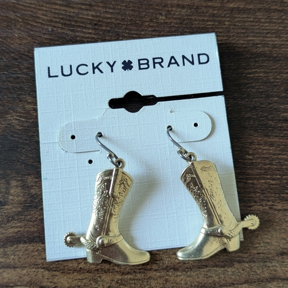 Lucky Brand Western Gold Boot Earrings - Picture 1 of 2